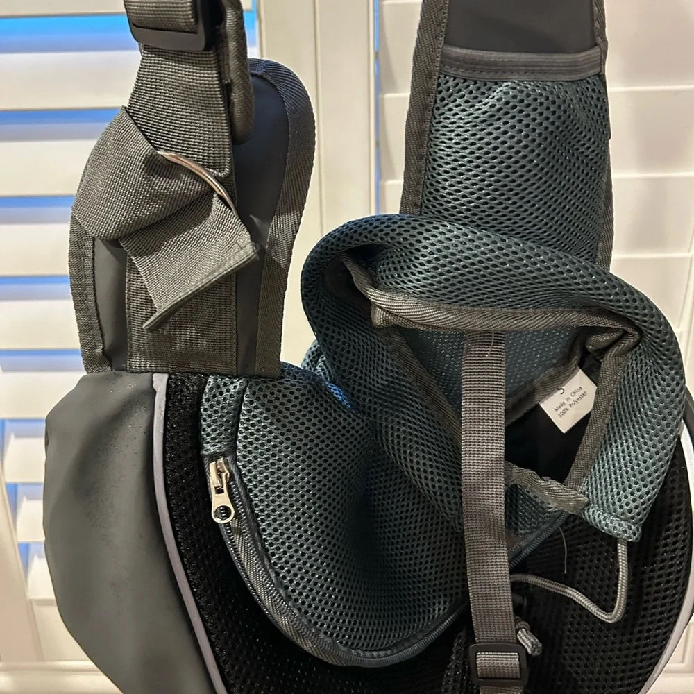 Gray and Black Small Pet Sling Carrier